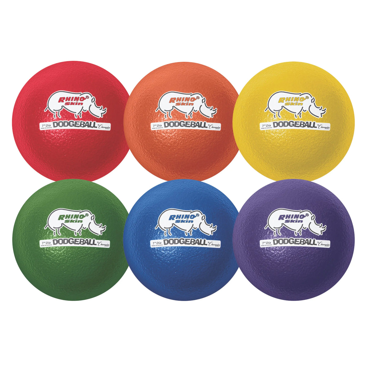 Champion Sports Rxd7 7’’ Rhino Skin Low Bounce Dodgeball - Set