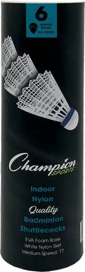 Champion Sports Shn Nylon Shuttlecock - 6 Pk - Indoor