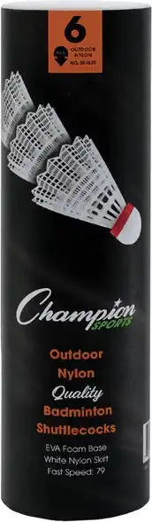Champion Sports Shn Nylon Shuttlecock - 6 Pk - Outdoor