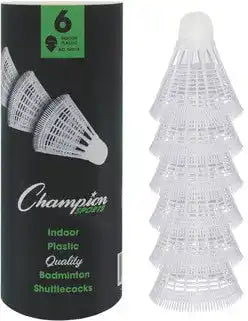 Champion Sports Shp Plastic Shuttlecock - 6 Pk