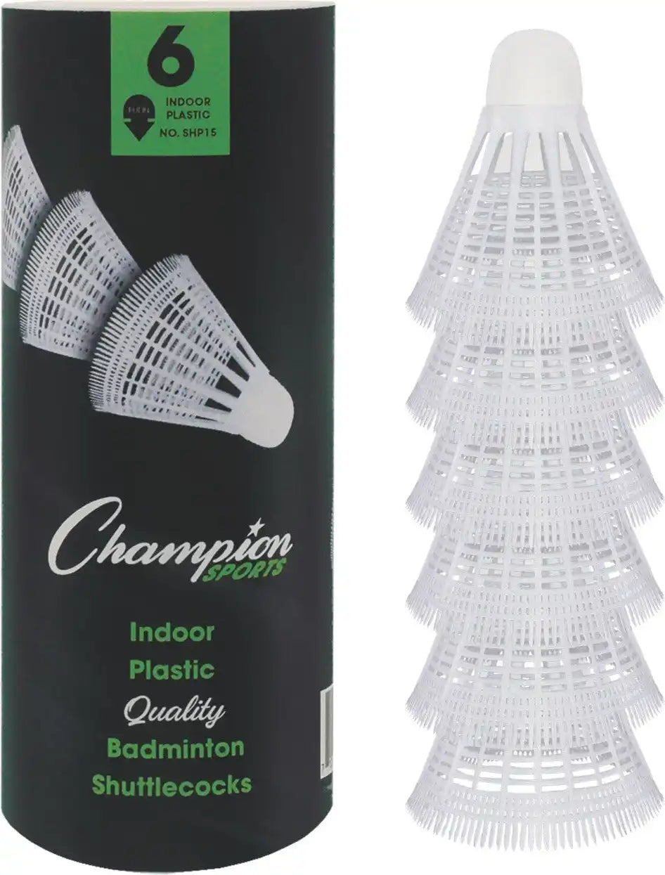 Champion Sports Shp Plastic Shuttlecock - 6 Pk - Indoor