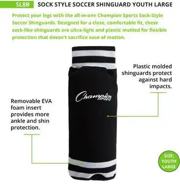 Champion Sports Sl Sock Style Soccer Shin Guards - Pr