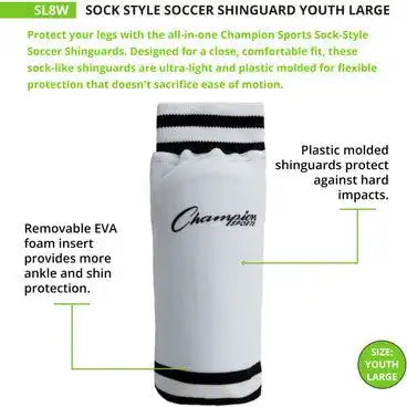 Champion Sports Sl Sock Style Soccer Shin Guards - Pr
