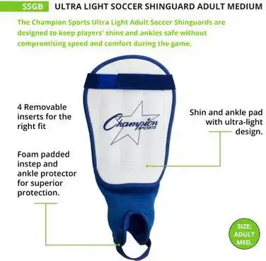 Champion Sports Ssg Ultra-light Soccer Shin Guards - Pr
