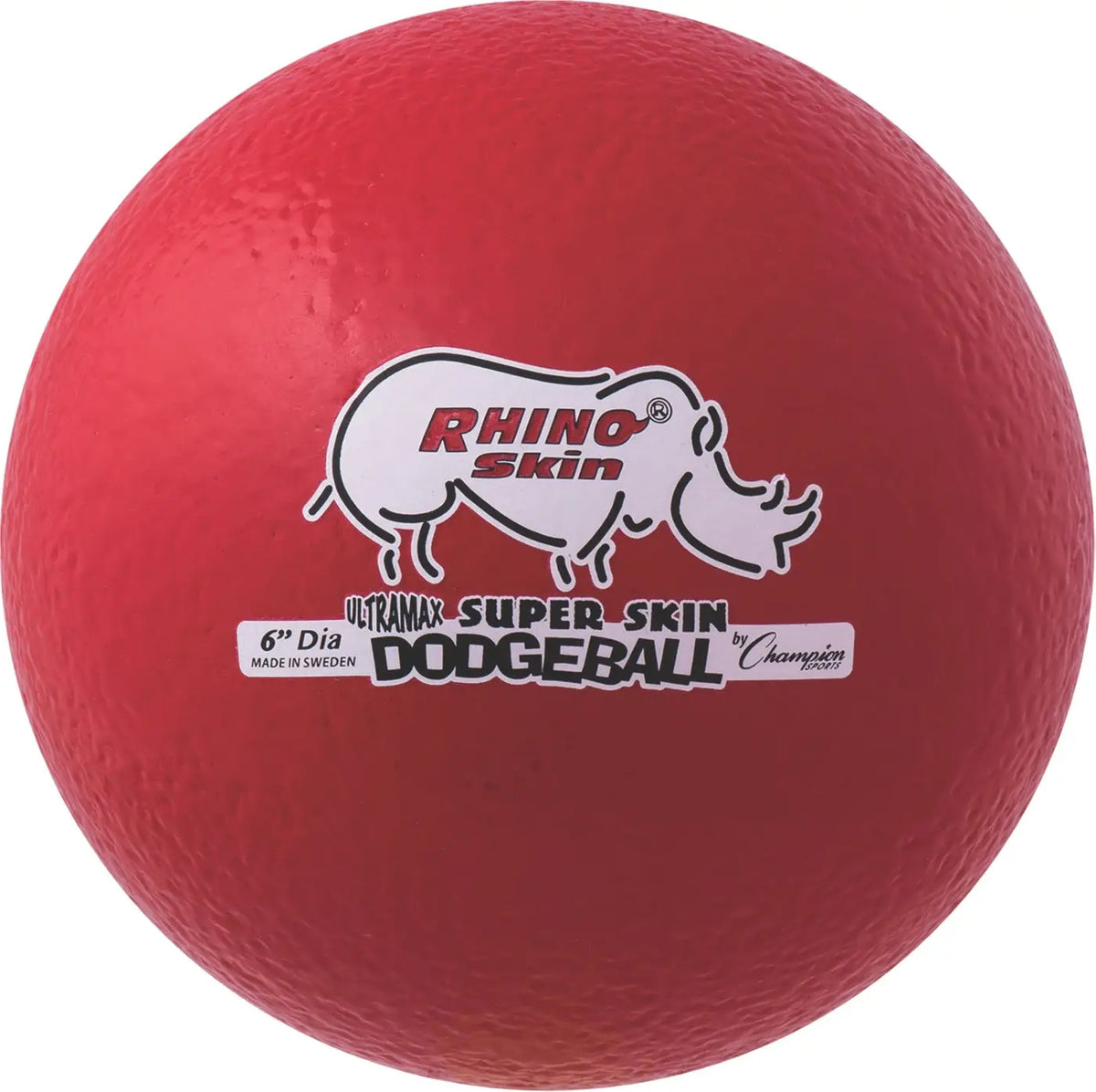 Champion Sports Urs Rhino Skin Ultra Max Dodgeball - Ea - Red / 6’’ d
