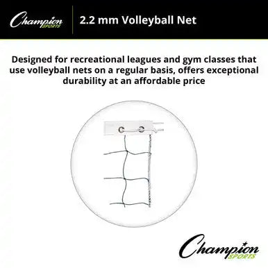 Champion Sports Vn2 2.2 Mm Volleyball Net Vn2 - Ea