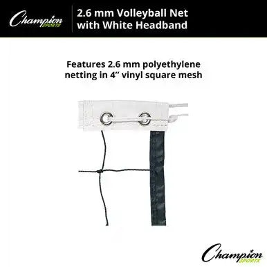 Champion Sports Vn20 2.6 Mm Volleyball Net Vn20 - Ea