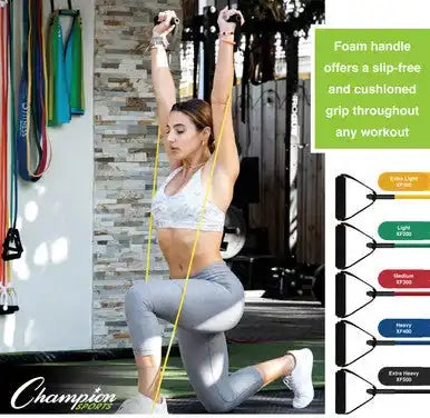 Champion Sports Xf Resistance Tubing with Foam Handle - Ea
