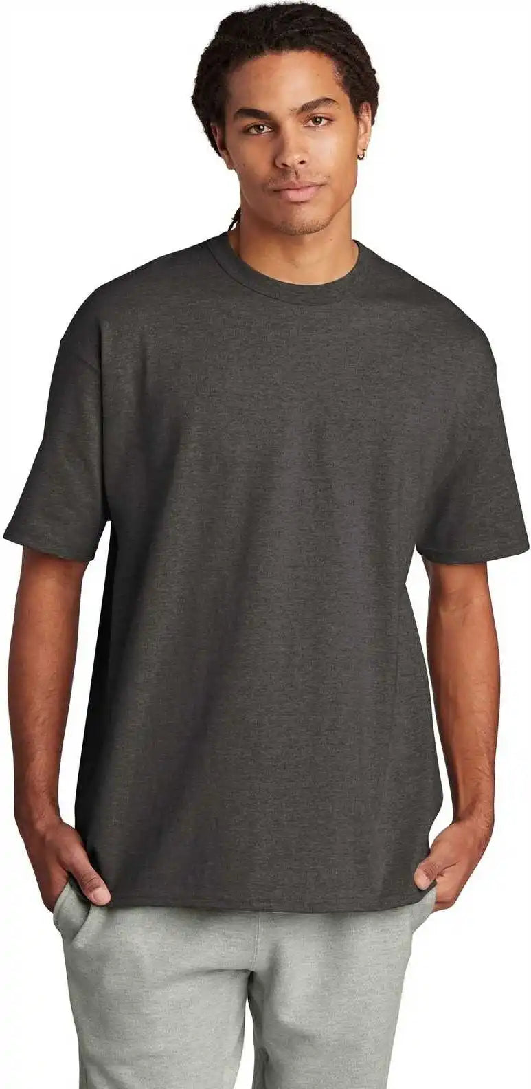 Champion T105 Heritage 7 Oz Jersey Tee Charcoal Heather