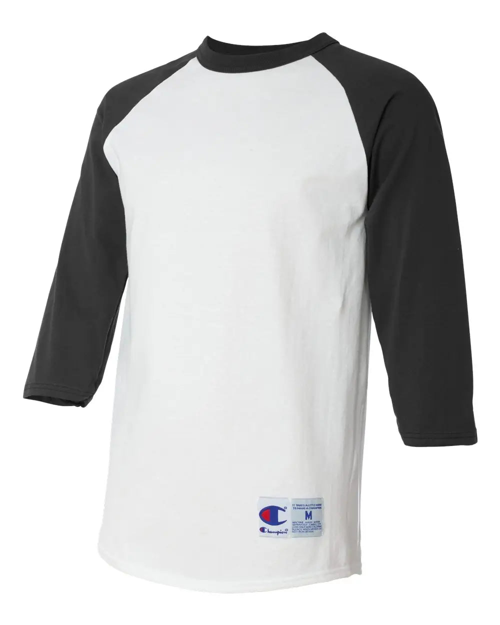 Champion T137 Raglan Sleeve Baseball T-shirt - White Black