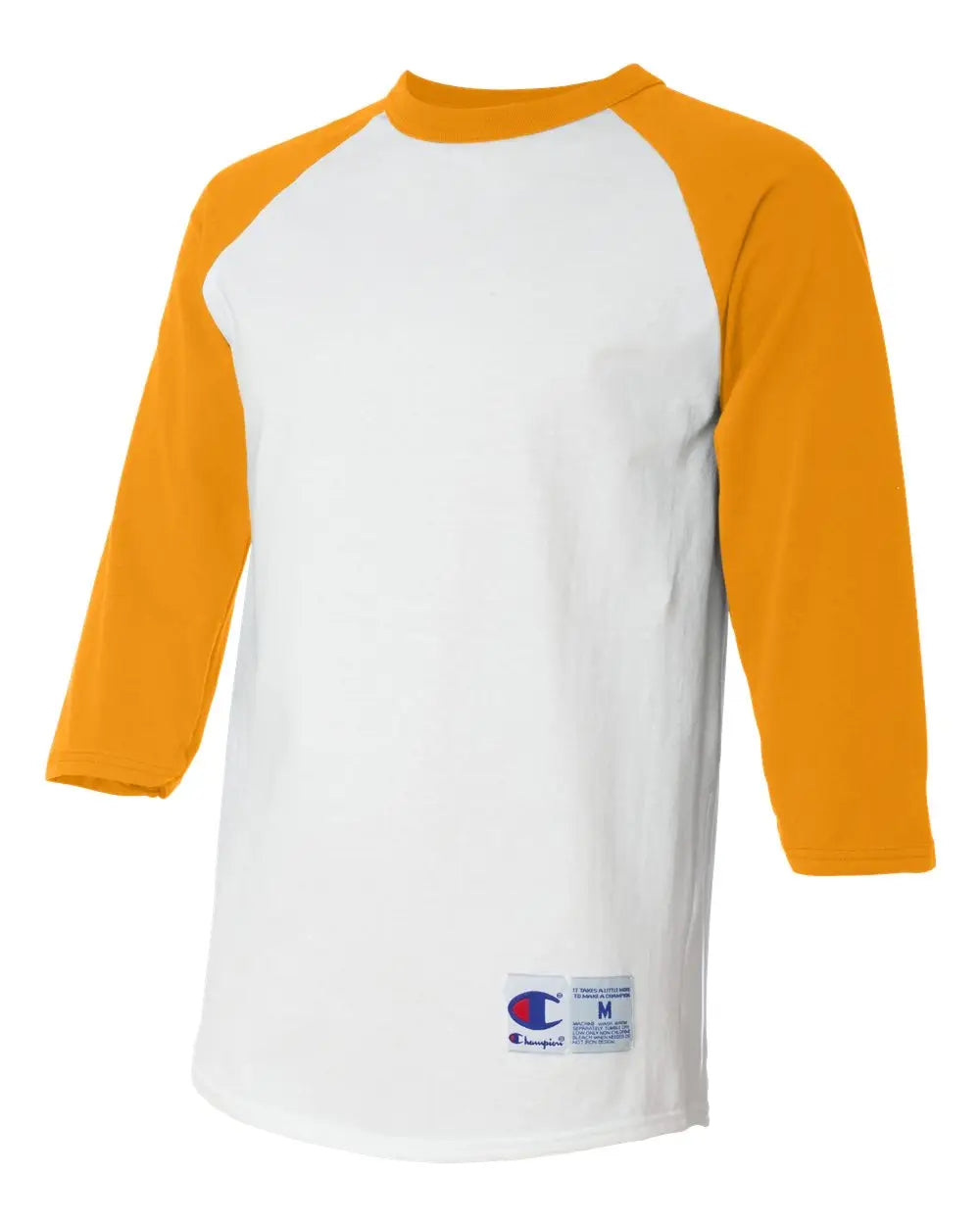 Champion T137 Raglan Sleeve Baseball T-shirt - White Gold