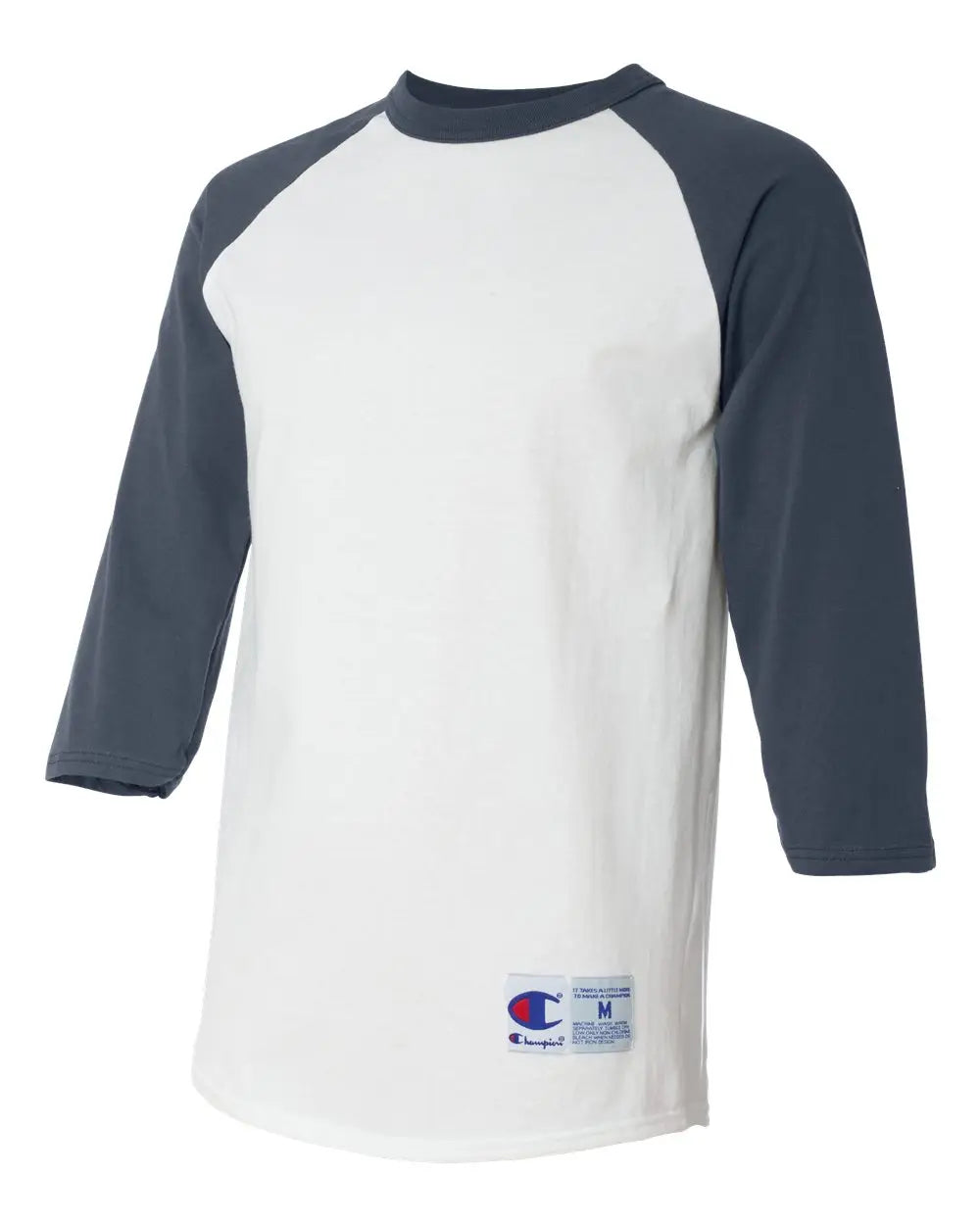 Champion T137 Raglan Sleeve Baseball T-shirt - White Navy