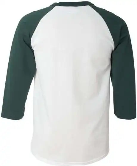 Champion T137 Three-quarter Raglan Sleeve Baseball T-shirt - White Dark Green