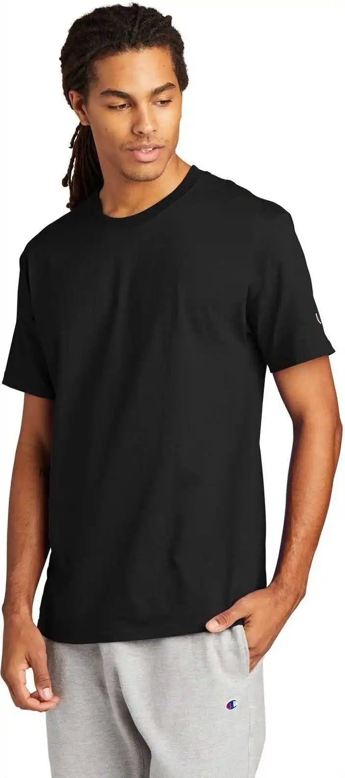 Champion T425 Heritage 6 Oz Jersey Tee Black