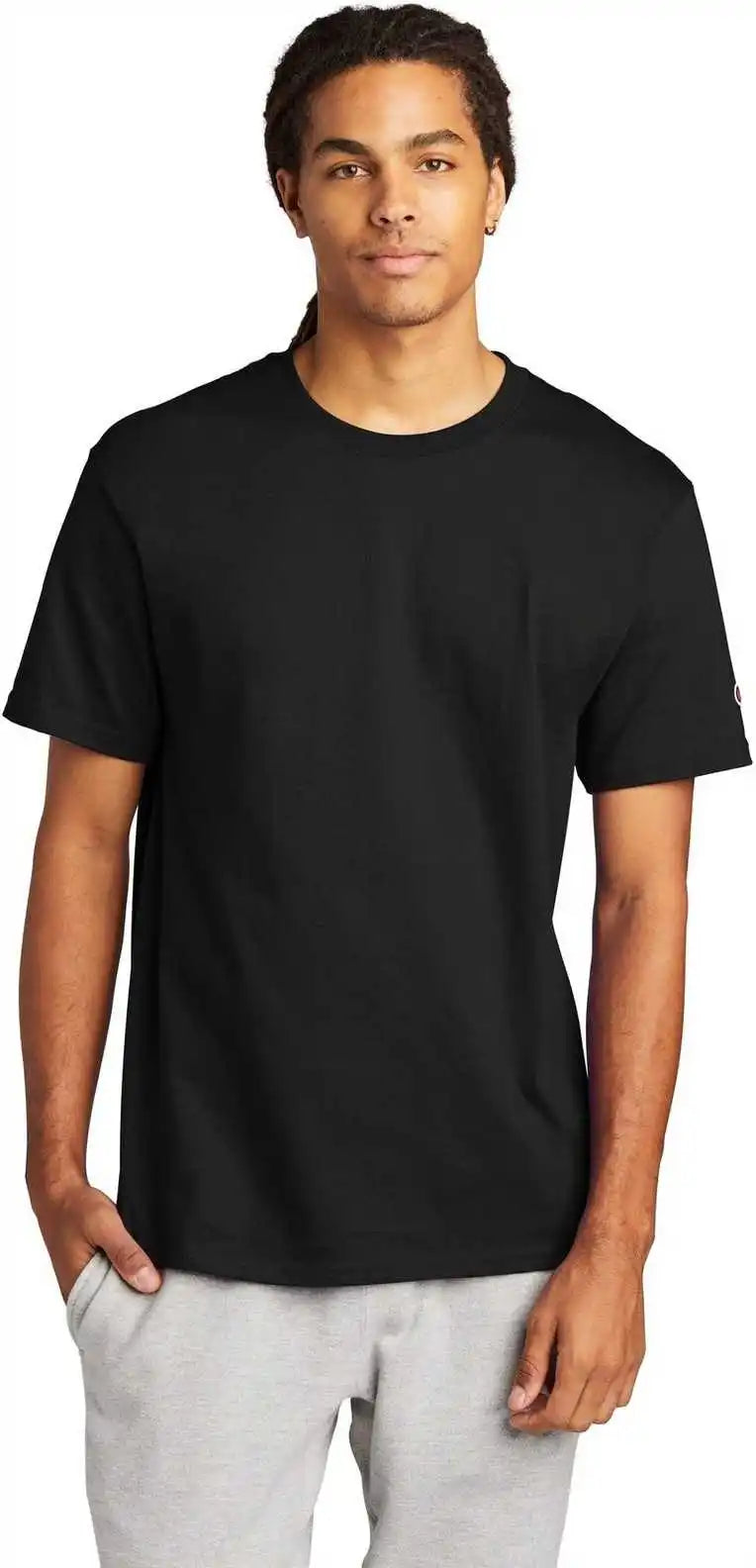 Champion T425 Heritage 6 Oz Jersey Tee Black