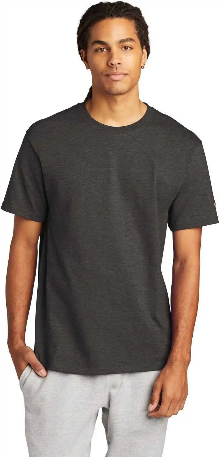 Champion T425 Heritage 6-oz Jersey Tee - Charcoal Heather
