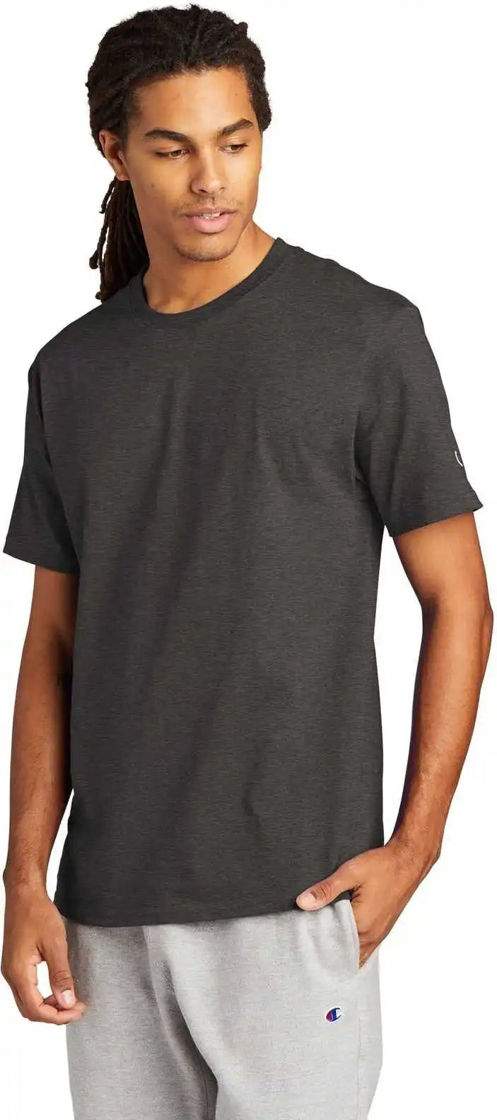 Champion T425 Heritage 6 Oz Jersey Tee Charcoal Heather