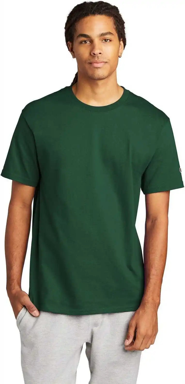 Champion T425 Heritage 6 Oz Jersey Tee Dark Green