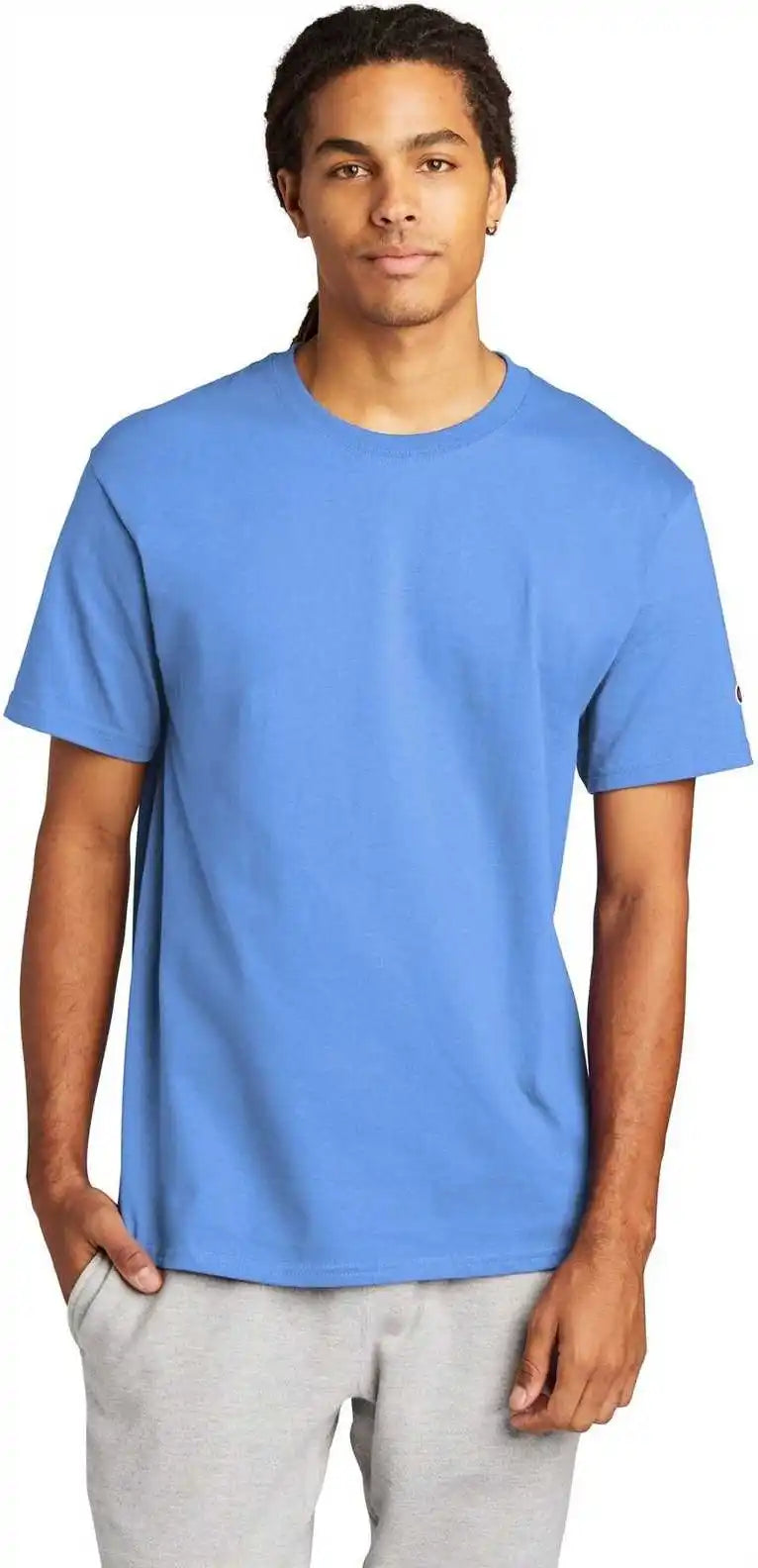 Champion T425 Heritage 6 Oz Jersey Tee Light Blue