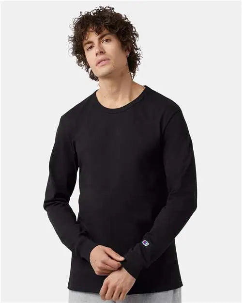 Champion T453 Heritage Jersey Long Sleeve T-shirt - Black - Adult m