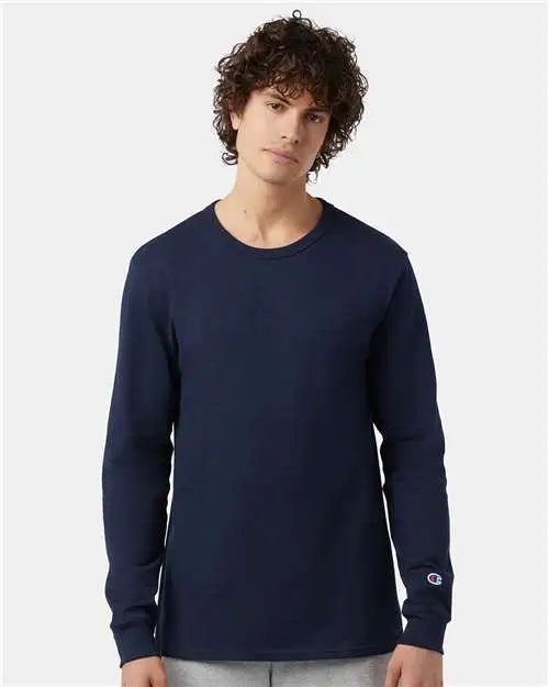 Champion T453 Heritage Jersey Long Sleeve T-shirt - Navy - Adult s