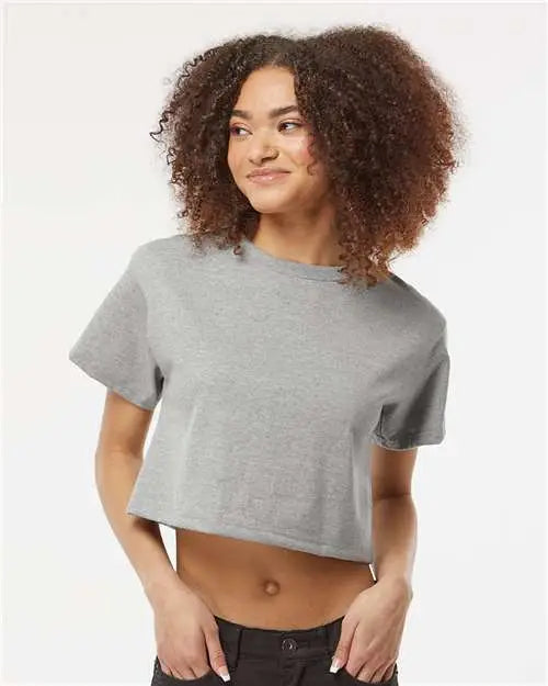 Champion T453w Women’s Heritage Jersey Crop T-shirt - Oxford Grey