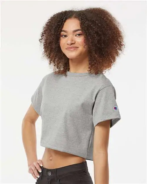 Champion T453w Women’s Heritage Jersey Crop T-shirt - Oxford Grey