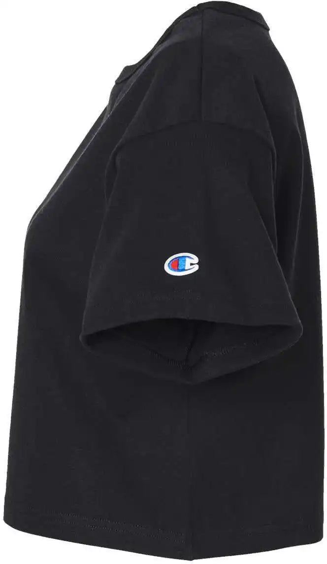 Champion T453w Women’s Heritage Jersey Cropped t Shirt Black