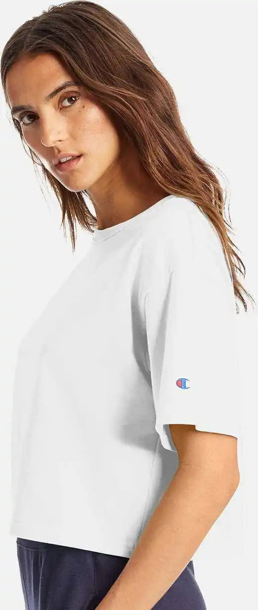Champion T453w Women’s Heritage Jersey Cropped t Shirt White