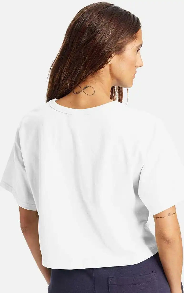 Champion T453w Women’s Heritage Jersey Cropped t Shirt White