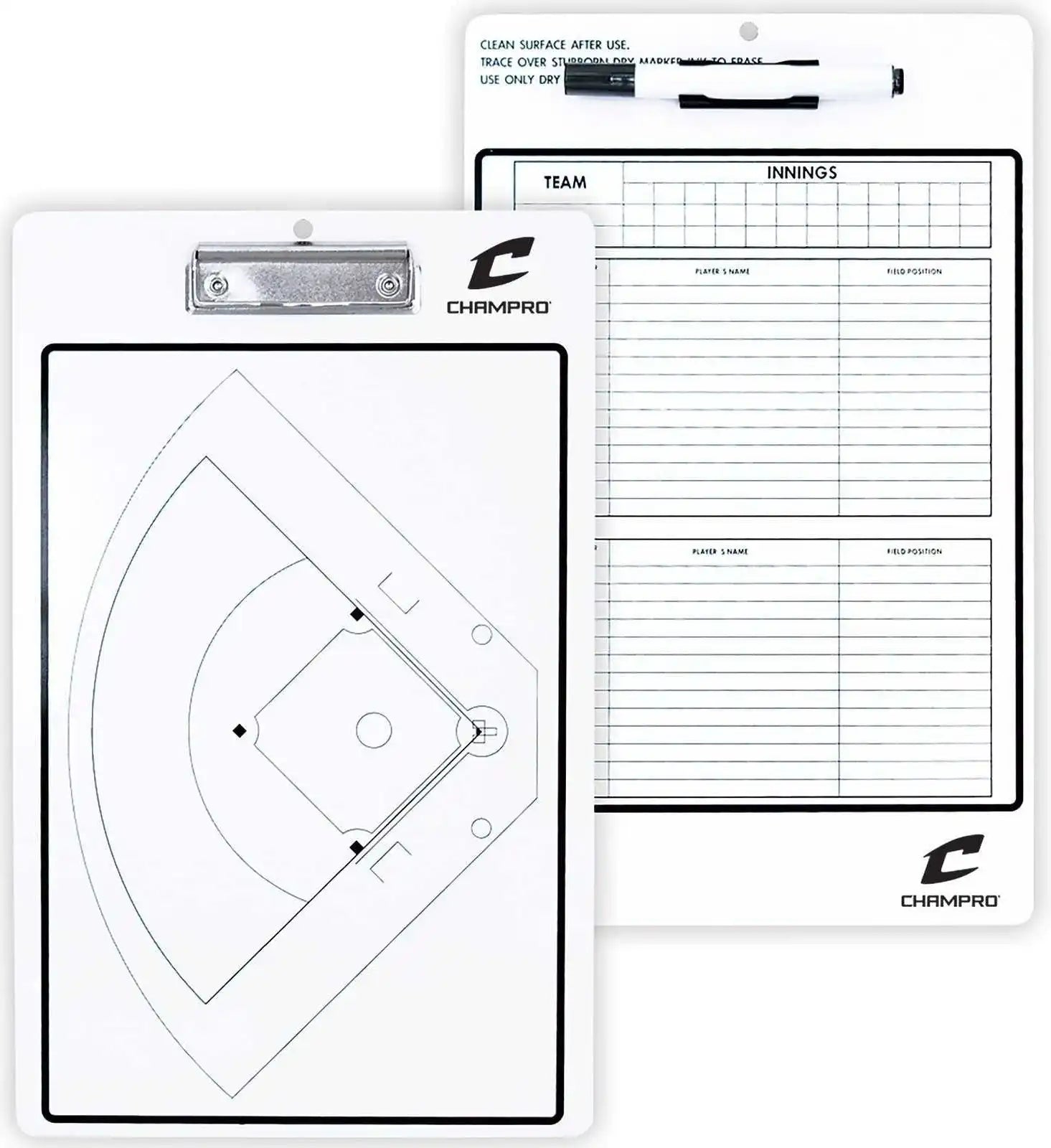 Champro A091 Baseball / Softball Coach’s Board Dry Erase with Marker