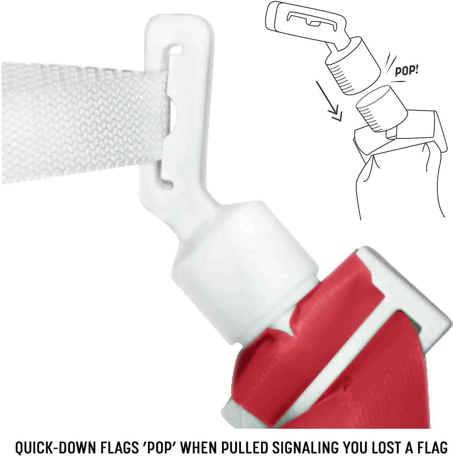 Champro A108 Quick-down ?Pop’ Flag Belt - Scarlet - Red / one Size Fits Most