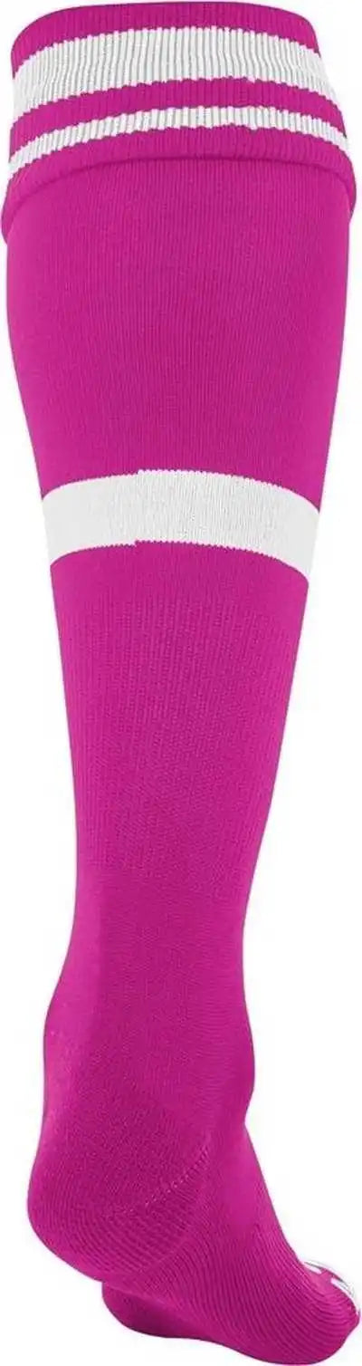 Champro As10 Striped Soccer Knee High Socks - Hot Pink White