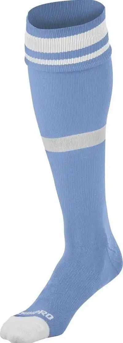 Champro As10 Striped Soccer Knee High Socks - Light Blue White