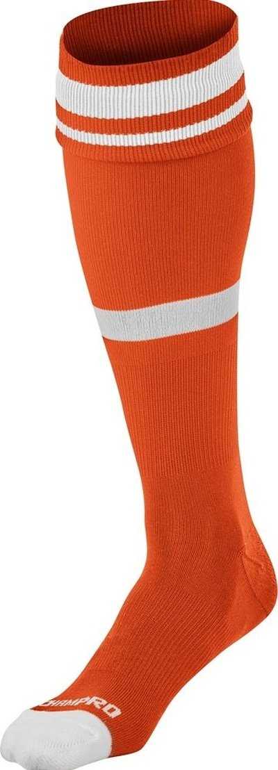 Champro As10 Striped Soccer Knee High Socks - Orange White