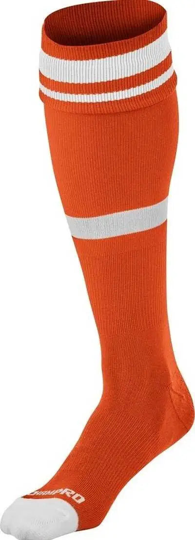 Champro As10 Striped Soccer Knee High Socks - Orange White