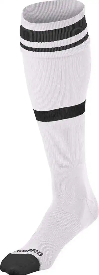 Champro As10 Striped Soccer Knee High Socks - White Black