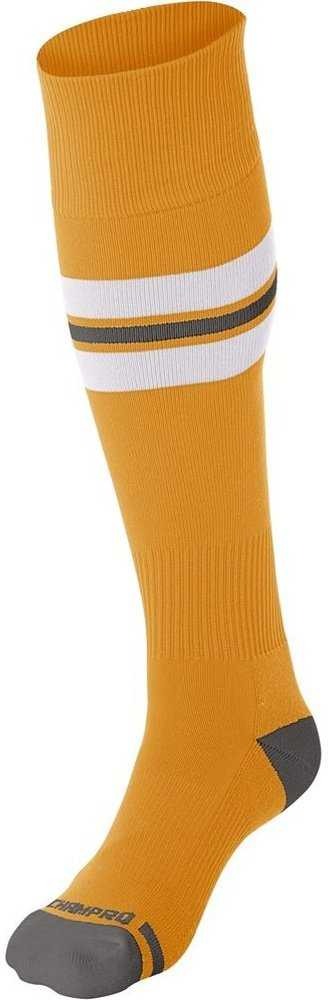 Champro As3 Striped Baseball Knee High Socks - Gold White Gray