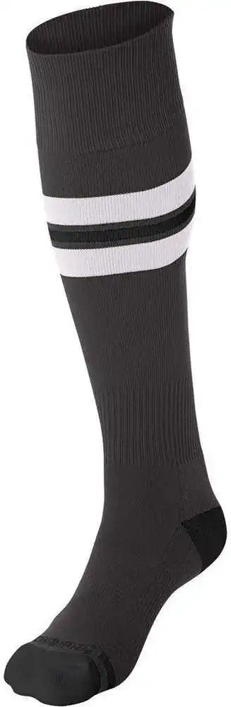 Champro As3 Striped Baseball Knee High Socks - Graphite White Black