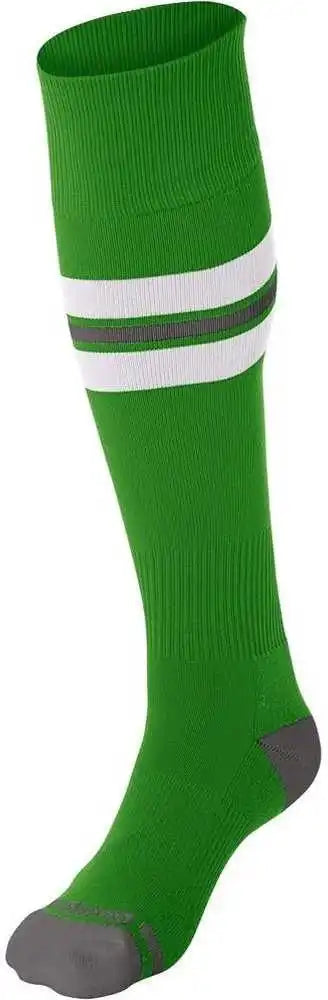 Champro As3 Striped Baseball Knee High Socks - Kelly Green White Gray
