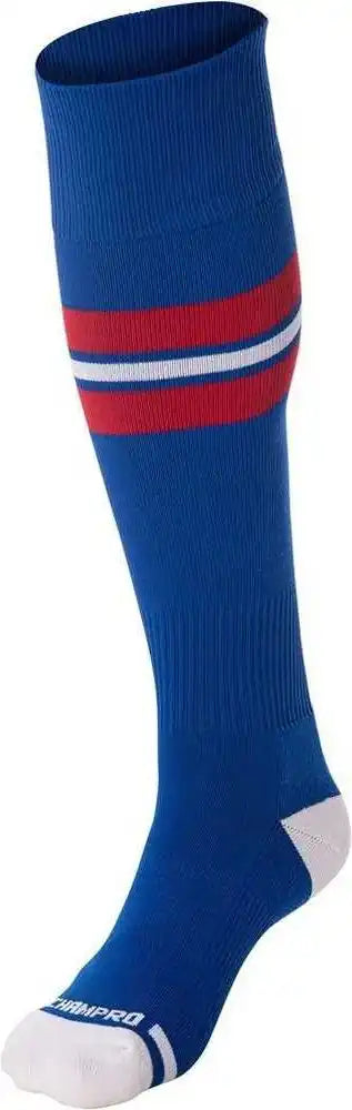 Champro As3 Striped Baseball Knee High Socks Royal Scarlet White