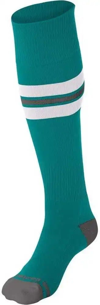 Champro As3 Striped Baseball Knee High Socks Teal White Gray