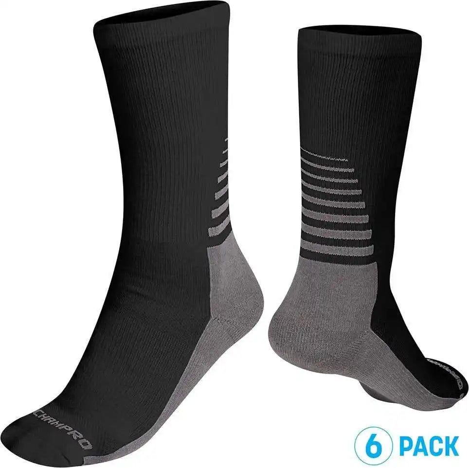 Champro As96 Rival Crew Sock (6 Pk) Black