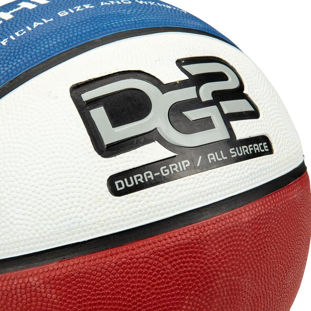 Champro Bb50 Dura-grip 230 Rubber Basketball - Scarlet White Royal
