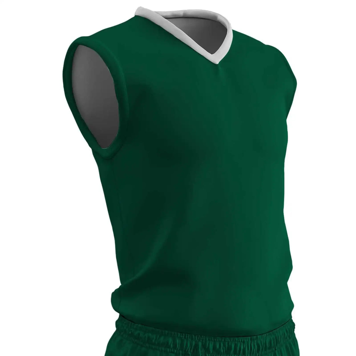 Champro Bbj11 Clutch Z-cloth Dri-gear Reversible Basketball Jersey - Forest White
