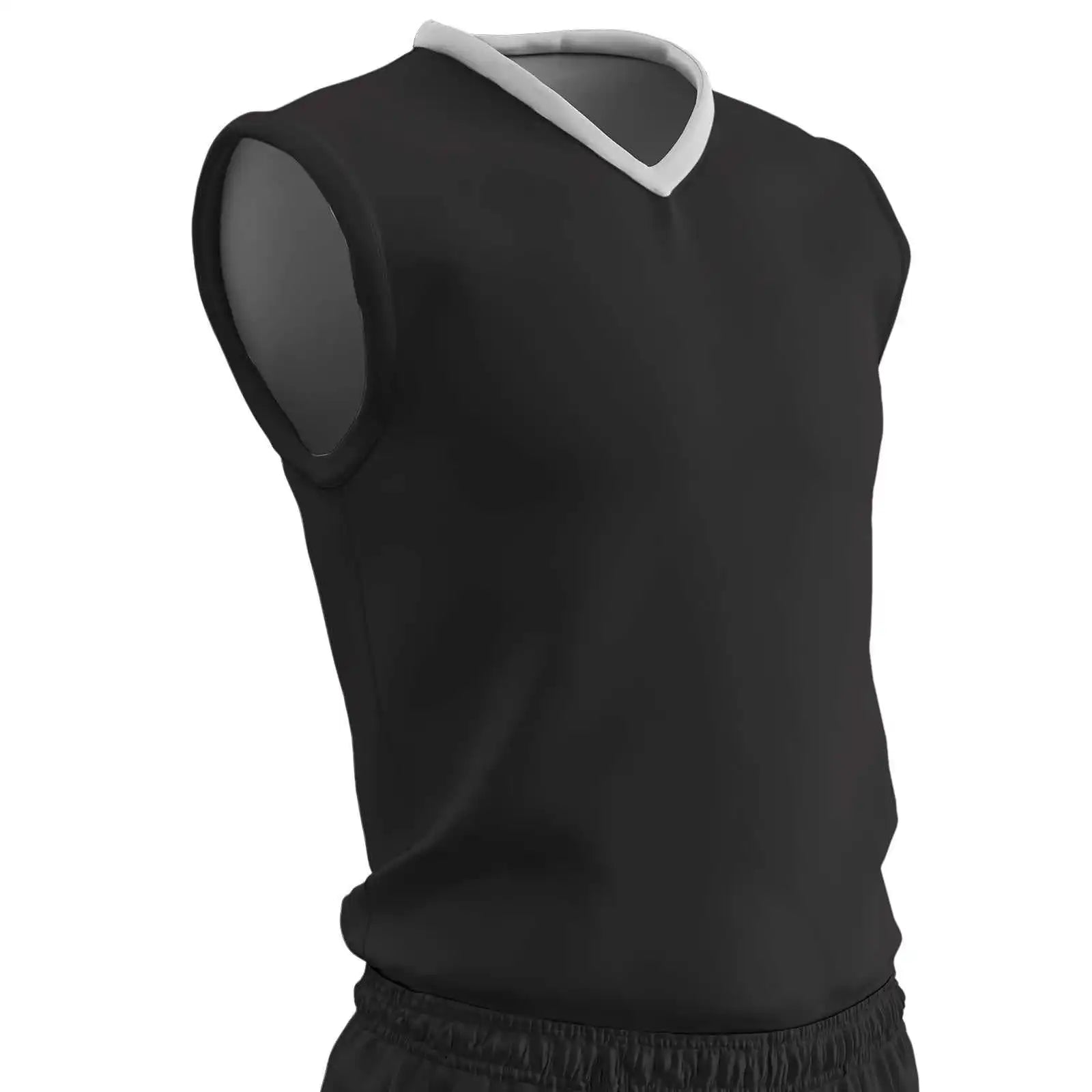 Champro Bbj11 Clutch Z-cloth Dri-gear Reversible Basketball Jersey - Black White