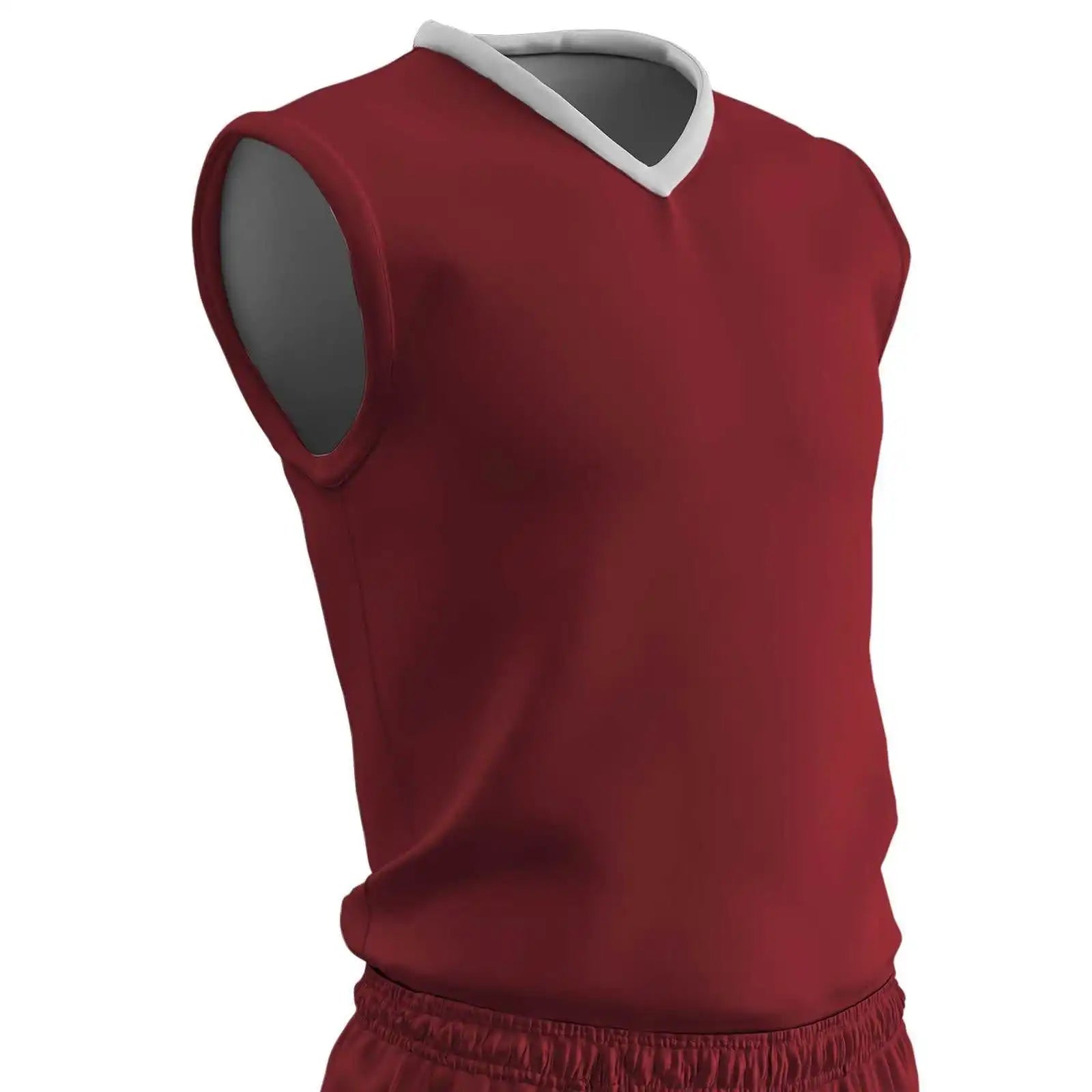 Champro Bbj11 Clutch Z-cloth Dri-gear Reversible Basketball Jersey - Cardinal White
