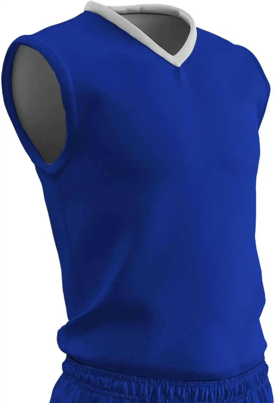 Champro Bbj11 Clutch Z-cloth Dri-gear Reversible Basketball Jersey - Royal White