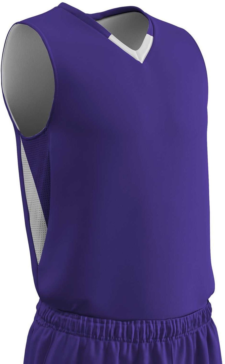 Champro Bbj14 Pivot Reversible Basketball Jersey - Purple White