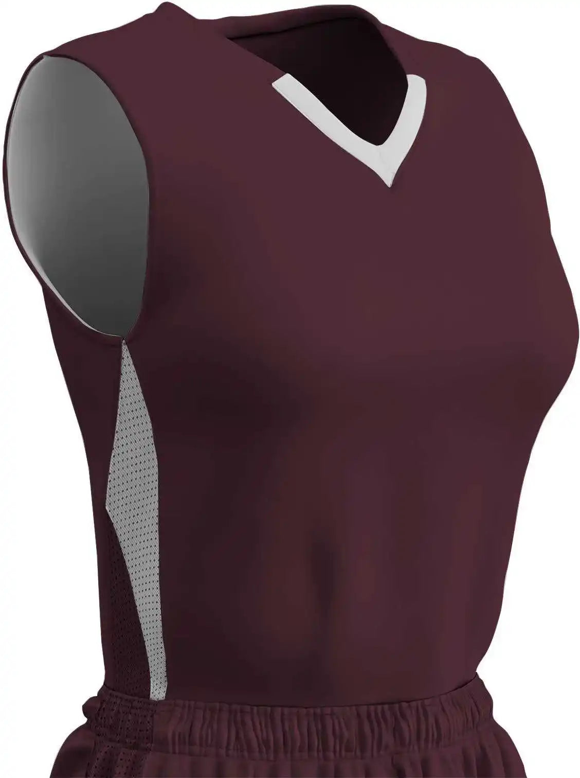 Champro Bbj15 Post Up Reversible Basketball Jersey - Maroon White